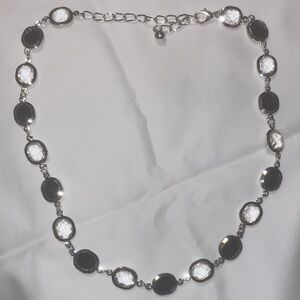 Elegant Silver and Black Women's Necklace
